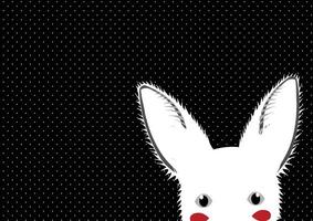 White Rabbit Dots Background vector