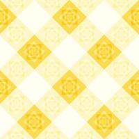 Yellow White Flower Diamond Chessboard Background vector