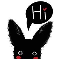 Black Rabbit Sneaking Greeting Card vector