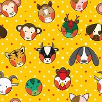 Chinese Zodiac Yellow Gold Polka Dot Background vector