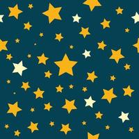 Yellow Stars Teal Sky Pattern vector