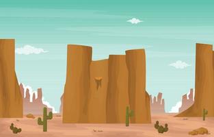 rock acantilado montaña desierto país cactus viajes vector diseño plano ilustración