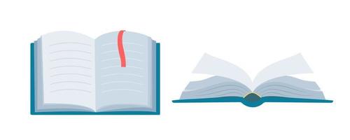 Book set. Front and side views. Vector illustration in flat style