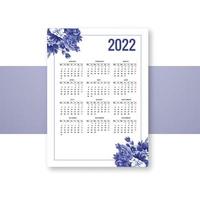 Abstract 2022 new year calendar template design vector