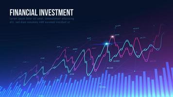 mercado de valores o gráfico de comercio de divisas en concepto gráfico vector