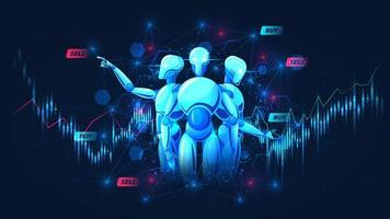 Graphic of Artificial intelligence trading vector