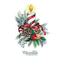 Beautiful celebration christmas candles and holly background vector