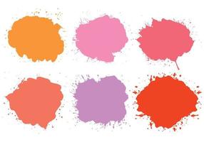 Abstract watercolor splatter stain colorful set vector