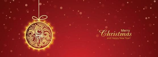 Beautiful christmas ball holiday card banner background vector