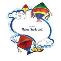 Celebrate Makar Sankranti greeting card background vector
