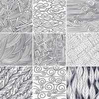 Abstract hand draw doodle pattern set design vector