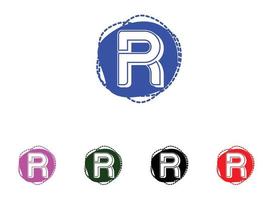 R letter logo and icon design template vector