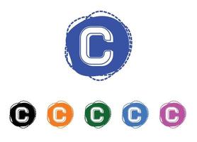 C letter logo and icon design template vector