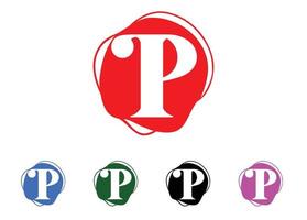 Plantilla de diseño de logotipo e icono de letra p vector