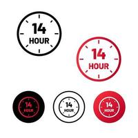 Abstract 14 Hour Icon Illustration vector