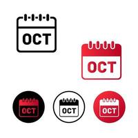 Abstract October Month Icon Illustration vector