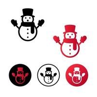 Abstract Christmas Snowman Icon Illustration vector