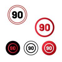 Speed Limit 90 Icon Design vector