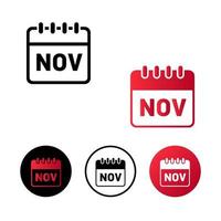 Abstract November Month Icon Illustration vector