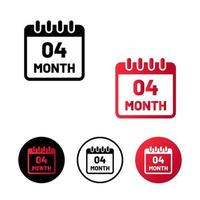 Abstract 4 Months Icon Illustration vector