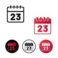 Calendar Day 23 Icon Illustration vector