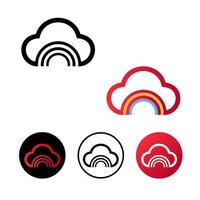 Abstract Cloud Rainbow Icon Illustration vector