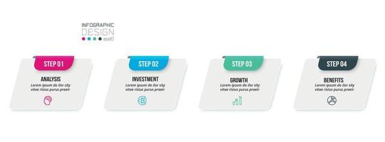 Infographic template business concept  with step. vector