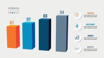 concepto de negocio de plantilla de infografía con paso. vector