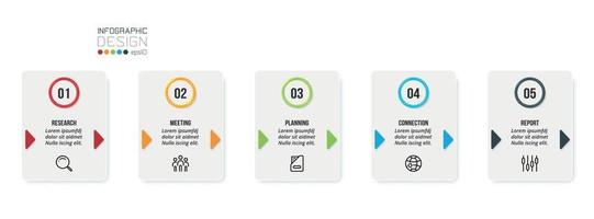 concepto de negocio de plantilla de infografía con paso. vector