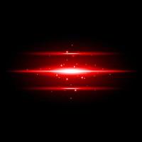 Abstract Red Light flare ray effect illuminated on dark background vector