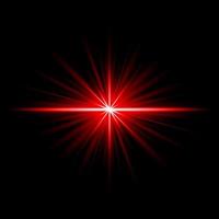 Lens Flare Red glow light ray effect illuminated vector