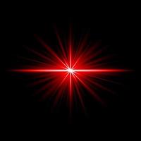 Lens Flare Red glow light ray effect illuminated vector