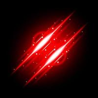 Abstract Red Light flare ray effect illuminated on dark background vector