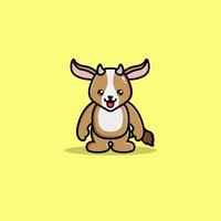 Cute goat cartoon illustration vector