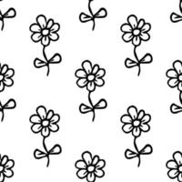 Seamless pattern with flowers. Floral background. Chamomile flowers isolated on white background vector