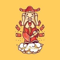 God of Wealth Chinese vector