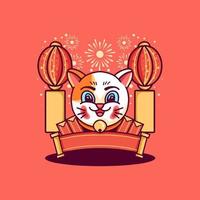 Cat Chinese New Year vector