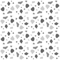 Monochrome terrazzo tile seamless pattern. Vector illustration of abstract geometric shapes freefrom