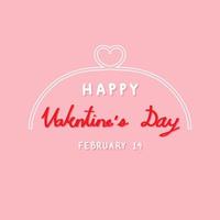 Happy Valentine's Day hand lettering with hearts, greeting cards, banner, poster template. Celebration illustration, poster, love card. vector