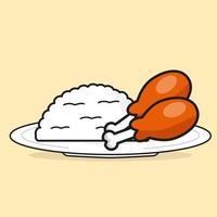 Illustration of Fried Chicken and Rice vector