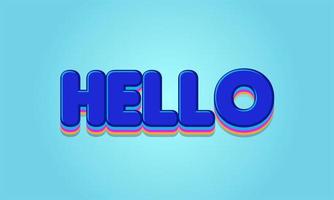 Hello Text Effect Colorful vector