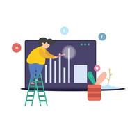 Simple data analyst vector flat illustration