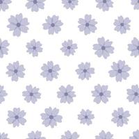 Floral pattern. Pretty flowers on white background. Printing with small purple flowers. Ditsy print. Seamless vector texture. Cute flower patterns. elegant template for fashionable printers