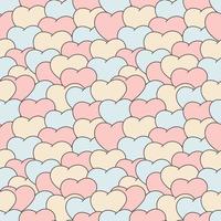 Cute doodle style hearts seamless pattern. Valentine's Day background. Cute romantic seamless pattern.  Romantic print. vector