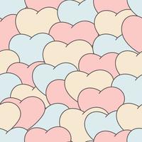 Cute doodle style hearts seamless pattern. Valentine's Day background. Cute romantic seamless pattern.  Romantic print. vector