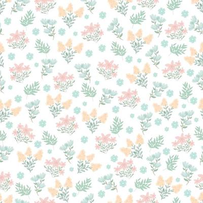 Cute hand drawn little flowers  seamless pattern. chamomile background. Floral pattern. Pretty flowers on white background. Printing with small pink flowers. elegant template for fashionable printers