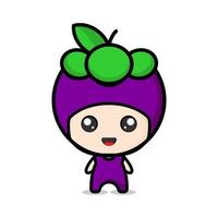 icono de personaje lindo de fruta colorida vector