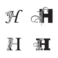 Letra h logo icono vector plantilla de diseño