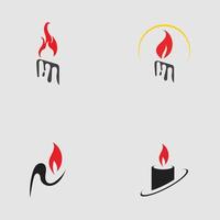 set of Candle light icon logo design vector template