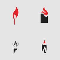 set of Candle light icon logo design vector template